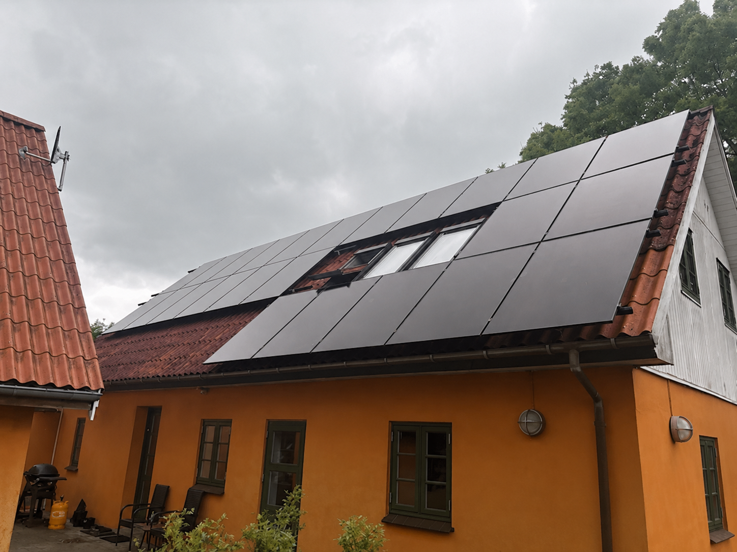 Solcelleløsning på villa på Sjælland